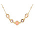 Collier avec opale rose naturelle goutte, en argent doré 925, longueur 42+3 cm
