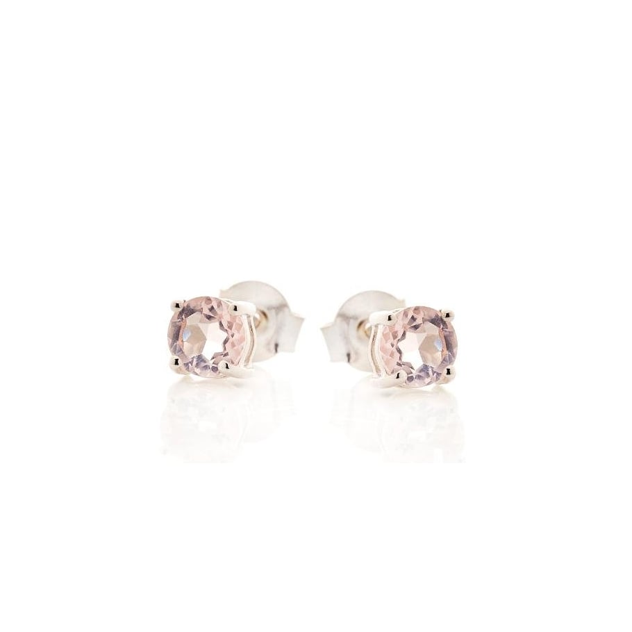 Boucles D'oreilles Rondes Argentées Avec Perle Rose – Dormeuses – Neuf Sans Emballage