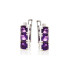 Purple Amethyst Dangle Earrings, Rhodium Silver