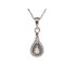 Drop pendant with labradorite and zirconium oxide, in rhodium-plated silver 925
