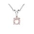 Ronde hanger met natuurlijk rozenkwarts, in 925 gerhodineerd zilver
