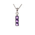 Pendant with round natural purple amethyst, in rhodium-plated silver 925