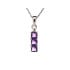 Pendentif avec améthyste violette naturelle ronde, en argent rhodié 925