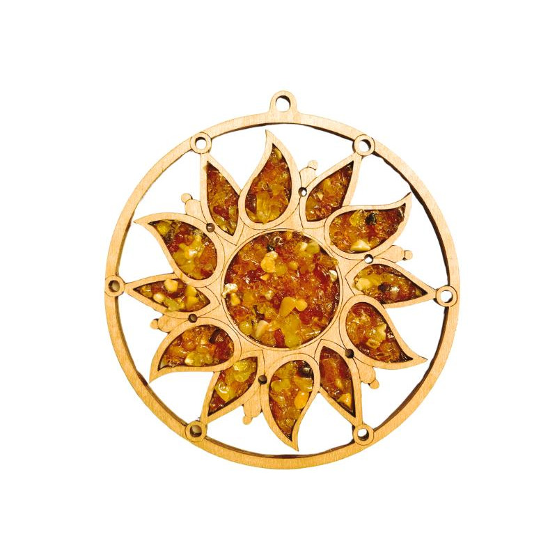 Prato recarregador e decorativo ao sol com bétula e âmbar, 11 cm