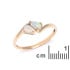 Anillo con ópalo blanco natural de Australia, en oro 750