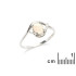 Bague avec opale et oxyde de zirconium, en argent rhodié 925