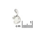 Pendant with opal and zirconium oxide, in rhodium-plated silver 925, height 1.3 cm