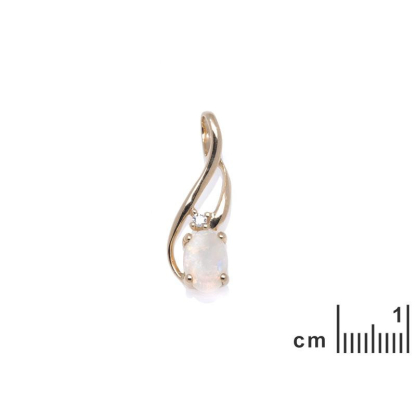 Colgante con ópalo australiano y diamantes, en oro 750/1000