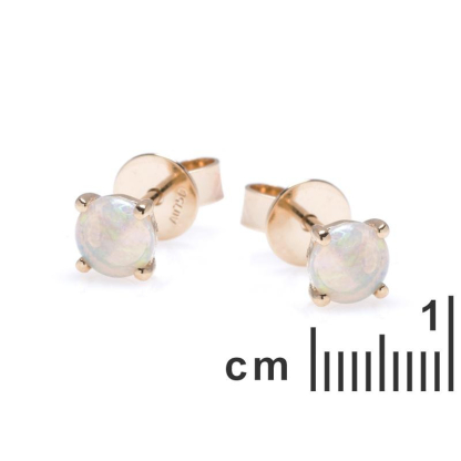 Ohrstecker mit rundem natürlichem australischen Weißopal, in 750er Gold