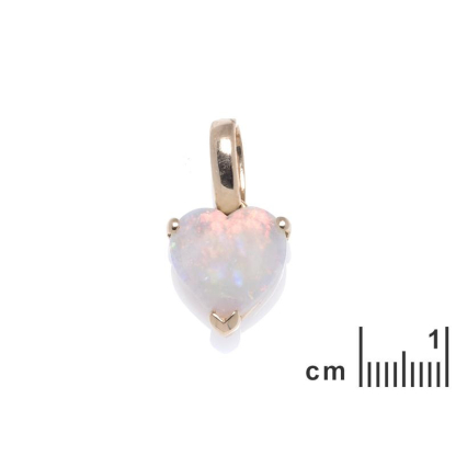 Herzanhänger mit natürlichem weißen Opal aus Australien, in 750/1000 Gold