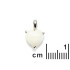 Ciondolo cuore con opale bianco, in argento 925 rodiato, altezza 0,8+0,7 cm