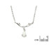 Colier cu opal picătură și oxid de zirconiu, din argint 925 placat cu rodiu, 42 + 3 cm