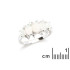 Ring met ovale opaal en zirkoniumoxide, in gerhodineerd zilver 925