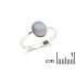 Inel cu opal dublu australian oval albastru, din argint 925 placat cu rodiu