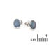 Cercei tip dublet cu opal albastru oval, din argint 925 placat cu rodiu
