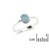 Ring met ovaal Australisch doublet blauwe opaal, in gerhodineerd zilver 925