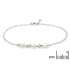 Bracciale con goccia opale bianco, in argento 925 rodiato, lunghezza 18+1 cm