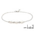Pulseira com gota em opala branca, em prata 925 banhada a ródio, comprimento 18+1 cm