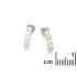 Cercei tip stud cu opal alb natural rotund, din argint 925 placat cu rodiu