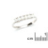 Ring with natural round Australian white opal, in 925 rhodium silver
