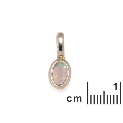 Anhänger mit natürlichem ovalen australischen Weißopal, in 750er Gold
