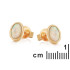 Clous d'oreilles avec opale blanche naturelle d'Australie ovale, en or 750