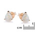 Clous d'oreilles avec opale blanche naturelle d'Australie goutte, en or 750
