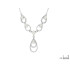 Collar con corazón de ópalo y óxido de circonio, en plata 925 rodiada, 42 + 3 cm
