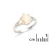 Inel cu opal si oxid de zirconiu, din argint 925 placat cu rodiu
