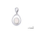Pendant with white opal, in rhodium-plated silver 925, height 2.8 cm