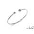 Bracciale con doppietto rotondo opale blu proveniente dall'Australia, in argento 925 rodiato