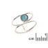 Inel cu opal albastru dublu australian rotund, din argint 925 placat cu rodiu