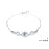 Bracciale con opale blu doppietto tondo, in argento 925 rodiato, lunghezza 18+1 cm