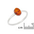 Bague avec ambre cognac naturel de la mer Baltique ovale, en argent rhodié 925