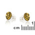 Boucles d'oreilles avec ambre vert naturel, en argent rhodié 925