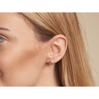 Boucles d'oreilles avec ambre vert naturel, en argent rhodié 925