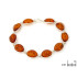 Armband mit ovalem Natur-Cognac-Bernstein, aus 925er rhodiniertem Silber, Länge 18 cm