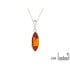 Colgante con lanzadera de ámbar coñac, en plata 925 rodiada, altura 1,6+0,8 cm