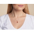 Hanger met shuttle cognac-amber, in 925 gerhodineerd zilver, hoogte 1,6+0,8 cm