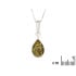 925 rodyum kaplama gümüş, yeşil amber damlalı Kolye ucu, yükseklik 1+0,8 cm