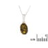 Pendentif avec ambre vert ovale, en argent rhodié 925, hauteur 1,2+0,8 cm
