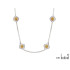 Collana con ambra cognac, in argento 925 rodiato, lunghezza 47+3 cm