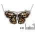 Vlinderhanger met veelkleurig barnsteen, in 925 gerhodineerd zilver, hoogte 3 cm