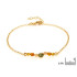 Pulsera con ámbar redondo multicolor, en plata dorado 925, longitud 18+3 cm