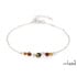 Pulseira redonda em âmbar multicolorido, em prata 925 banhada a ródio, comprimento 18+3 cm