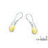 Boucles d'oreilles avec ambre miel de la mer Baltique goutte, argent rhodié 925