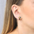 Pendientes tipo hoja con gota de ámbar multicolor, en plata 925 rodiada