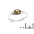 Ring mit natürlichem grünen Bernstein aus der Ostsee oval, aus rhodiniertem Silber 925