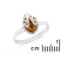Ring mit natürlichem Cognac-Bernstein aus der Ostsee, gefertigt aus rhodiniertem Silber 925