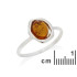 Bague avec ambre cognac naturel de la mer Baltique, en argent rhodié 925